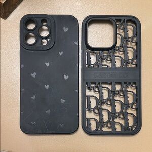 Black Patterned Phone Case Set